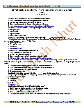 Câu hỏi trắc nghiệm kiểm tra một tiết Giáo dục công dân lớp 10 - Năm học 2016-2017 - Hồ Minh Nhự